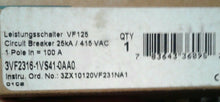 Load image into Gallery viewer, Siemens 3VF2316-1VS41-0AA0 Circuit Breaker 415V 100A 1P free shipping
