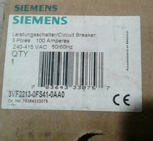 Load image into Gallery viewer, NEW SIEMENS 3VF2213-0FS41-0AA0, 100 AMPS 3-POLE CIRCUIT BREAKER free shipping
