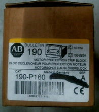 Load image into Gallery viewer, AB ROCKWELL 190-MN MANUAL INTERRUPTER W/190-P160 TRIP BLOCK SER.A -FREE SHIP
