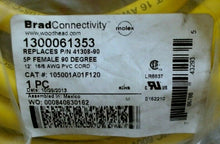 Load image into Gallery viewer, LOT/2 MOLEX WOODHEAD 1300061353 / 105001A01F120 CABLE ASS&#39;Y 12&#39; 16/5 AWG PVC *FS
