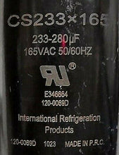 Load image into Gallery viewer, IRP CS233X165 START/ROUND CAPACITOR 165VAC 50/60HZ MOTOR COMPRESSOR HVAC *FR SHP
