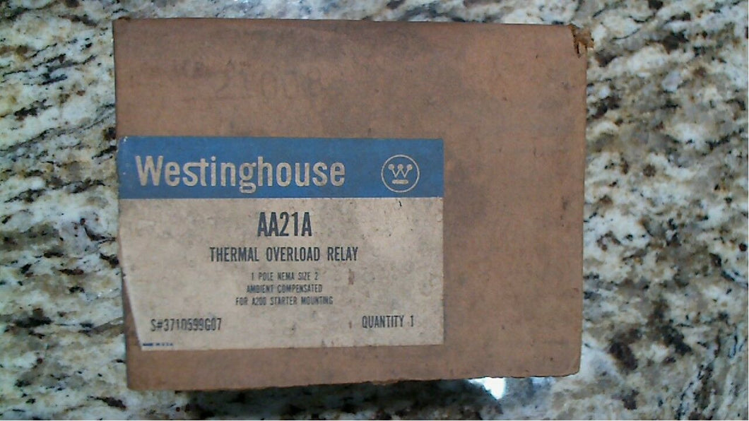 WESTINGHOUSE AA21A THERMAL OVERLOAD RELAY 1P SIZE 2 - FREE SHIPPING