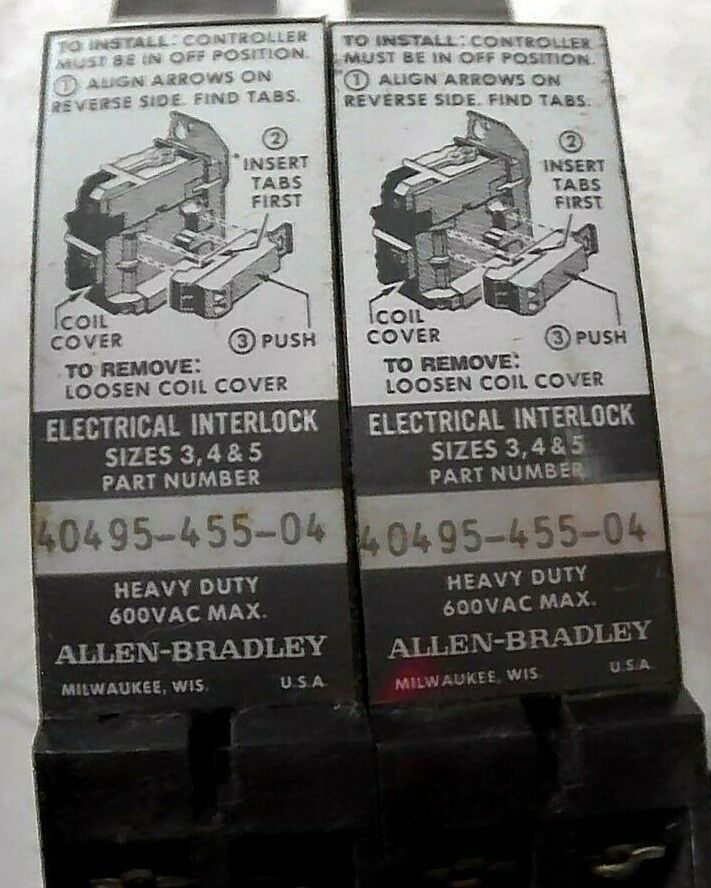 (2) AB ROCKWELL 40495-455-04 AUXILIARY CONTACT INTERLOCK  *FREE SHIPPING*