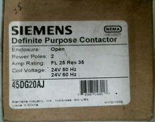 Load image into Gallery viewer, SIEMENS 45DG20AJ DEFINITE PURPOSE CONTACTOR 2P, 30A, 24V -FREE SHIPPING
