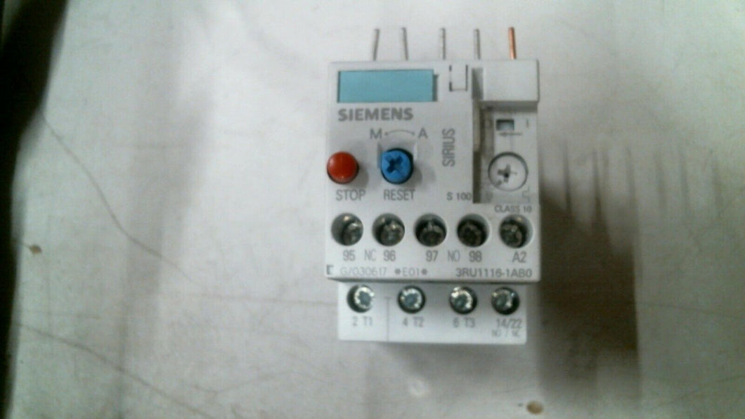SIEMENS SIRIUS 3RU1116-1AB0 OVERLOAD RELAY 1.1-1.6A -FREE SHIPPING