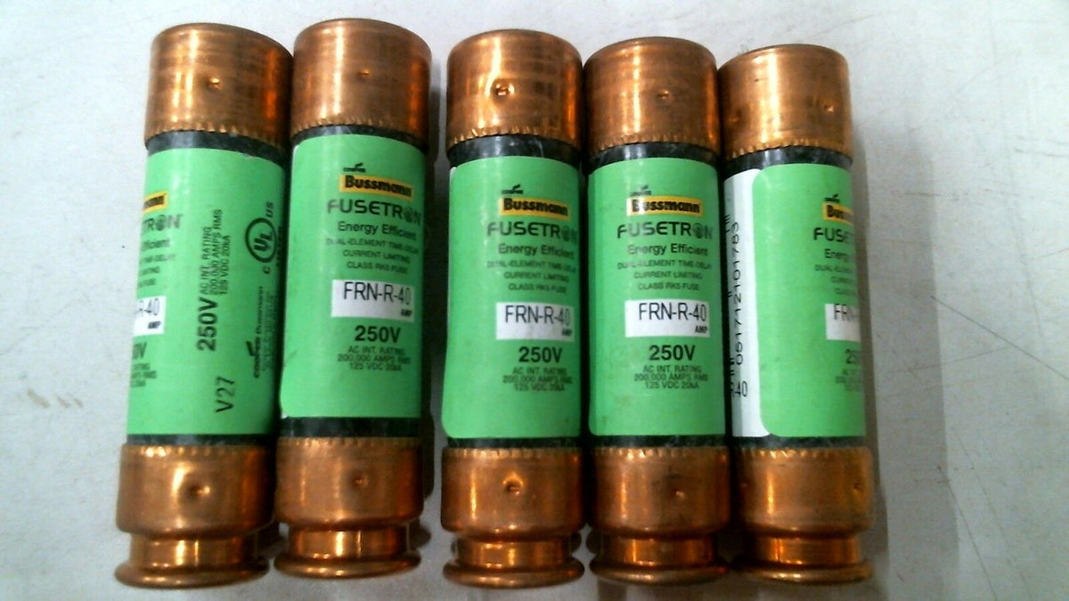 BUSSMA FRN-R-40 FUSETRON ENERGY EFFICIENT 250V LOT/5 -FREE SHIPPING ...