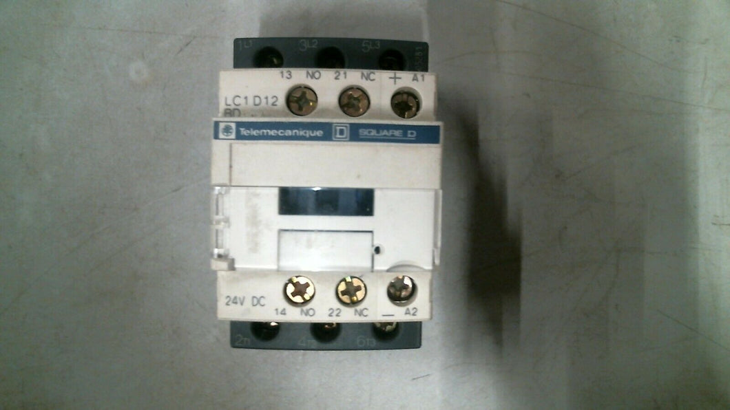 TELEMECANIQUE LC1 D12 BD CONTACTOR RELAY 24VDC 25A 3PH -FREE SHIPPING