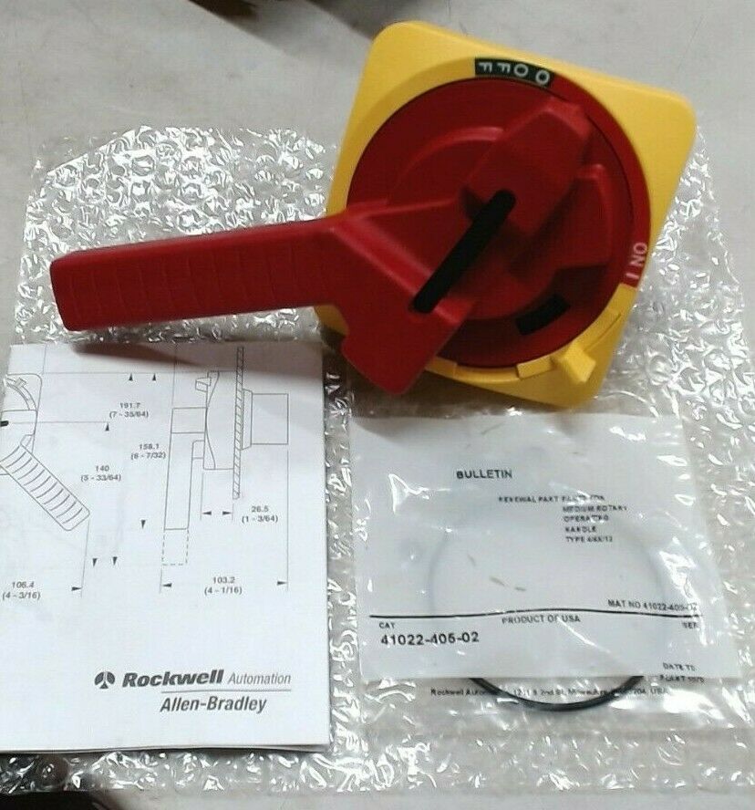 AB ROCKWELL 194R-HM4E SERIES A OPERATING HANDLE RED/YELLOW 100 - 200AMP *FRSHIP*