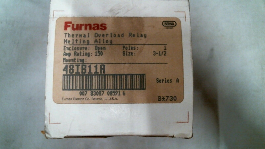 FURNAS 48IB11A THERMAL OVERLOAD RELAY SIZE 3 1/2