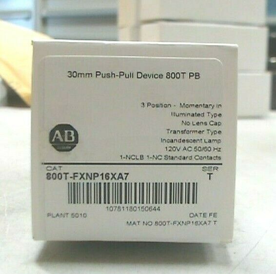 AB ROCKWELL 800T-FXNP16XA7 SER T PUSH BUTTON 30.5MM 3-POS PUSH-PULL (SEALED) *FS