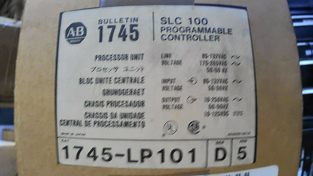 ALLEN BRADLEY 1745-LP101 SLC PROGRAMMABLE CONTROLLER PROCESSOR SER.D -FREE SHIP