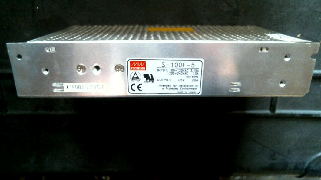 MEAN WELL S-100F-5 SWITCHING DC POWER SUPPLY 100-240VAC 5VDC 20A -FREE SHIPPING