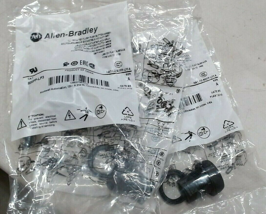 ALLEN BRADLEY 800FP-LF3 ILLUMINATED FLUSH GREEN PB SER.A  LOT/3 -FREE SHIPPING