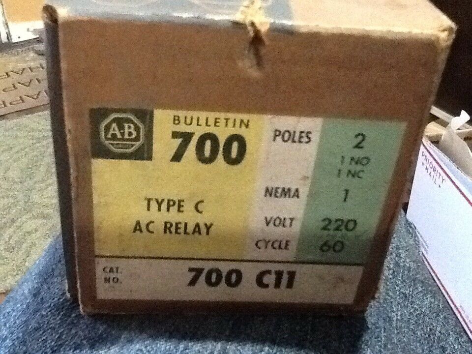 AB ROCKWELL 700 C11 TYPE C AC RELAY 10AMP 2POLE 600VAC 1NO/1NC 120V COIL *FR SHP