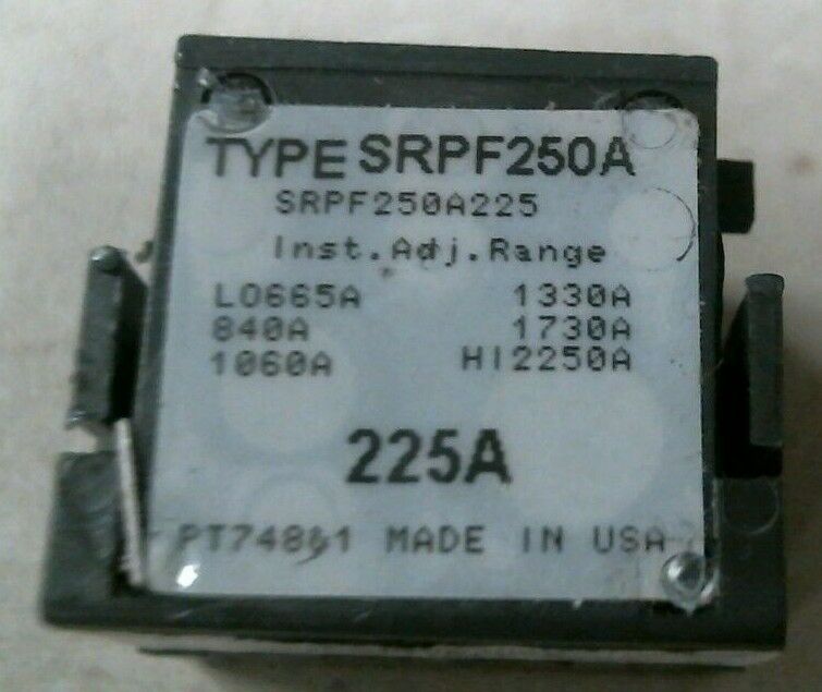 GE SRPF250A225 SPECTRA RMS ACCESSORY INSTANT ADJUST RANGE 225A -FREE SHIPPING