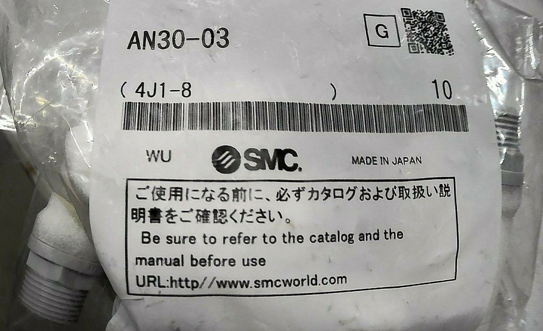 (LOT OF 10) SMC AN30-03 PNEU SILENCER RESIN BODY 3/8