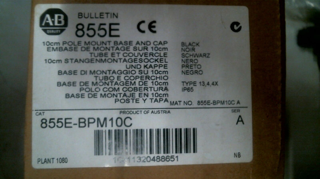 ALLEN BRADLEY 855E-BPM10C POLE MOUNT & CAP 10CM SER.A -FREE SHIPPING