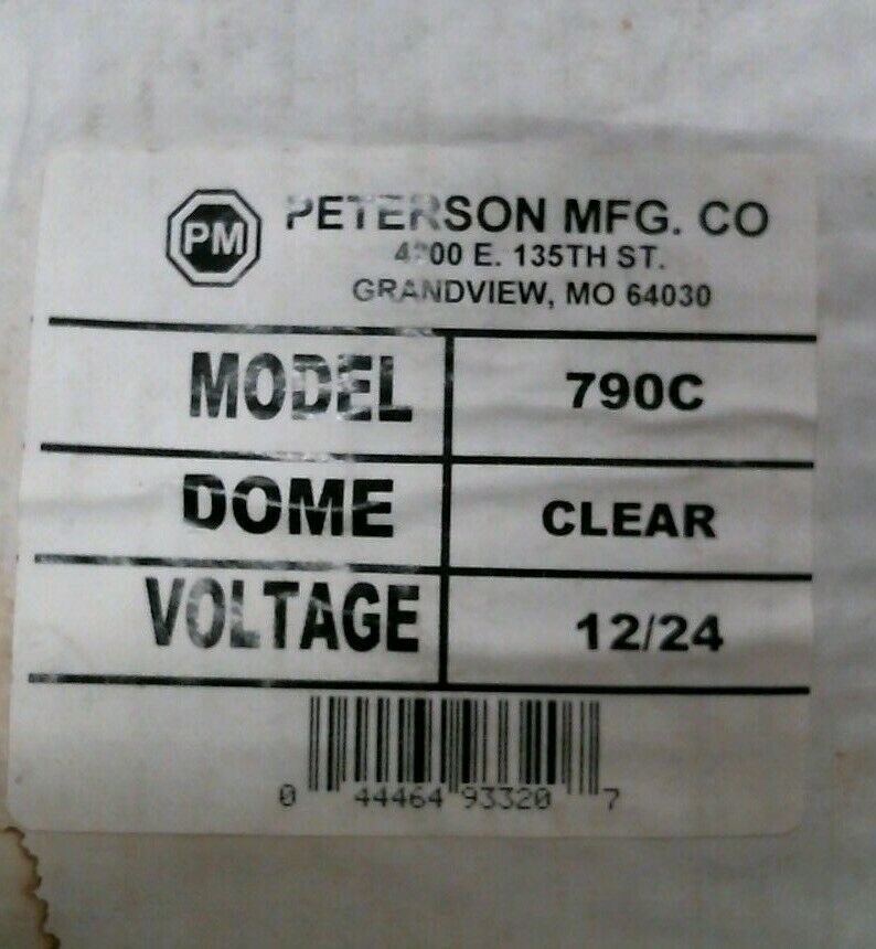 PETERSON MFG CO. 790C STROBE LIGHT CLEAR 12/24V -FREE SHIPPING