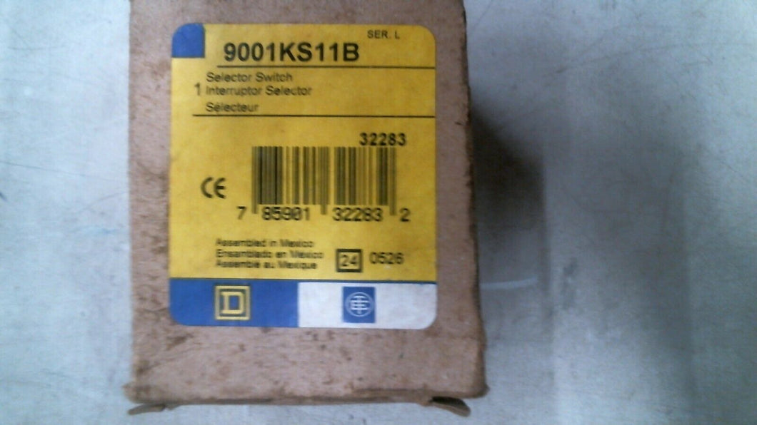 SQUARE D 9001KS11B BLACK 2 POSITION SELECTOR MAINTAINED SWITCH SER.L -FREE SHIP
