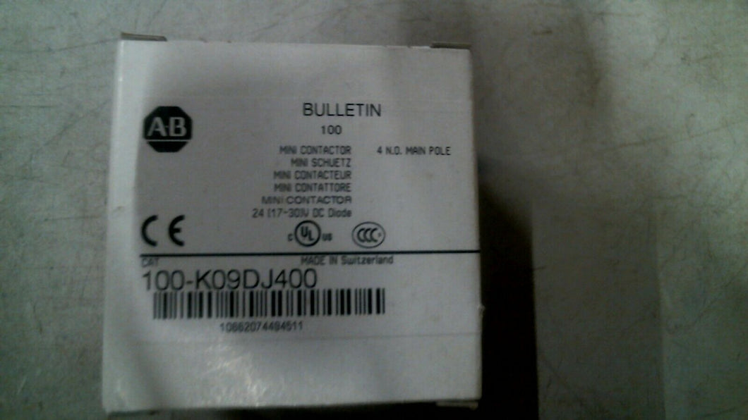 ALLEN BRADLEY 100-K09DJ400 MINI CONTACTOR SER.A 24VDC 4P -FREE SHIPPING