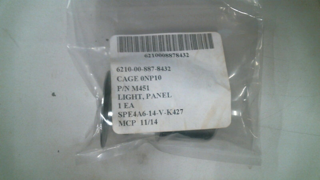 0NP10 M451 MILITARY LIGHT FOR CONTROL PANELS 6210-00-887-8432 -FREE SHIPPING