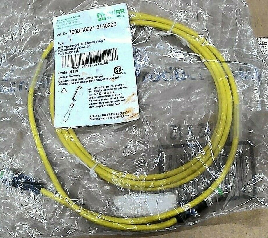 MURR 7000-40021-0140200 CABLE M12 MALE & M12 FEMALE STRAIGHT CODE 07219 FREE SHP