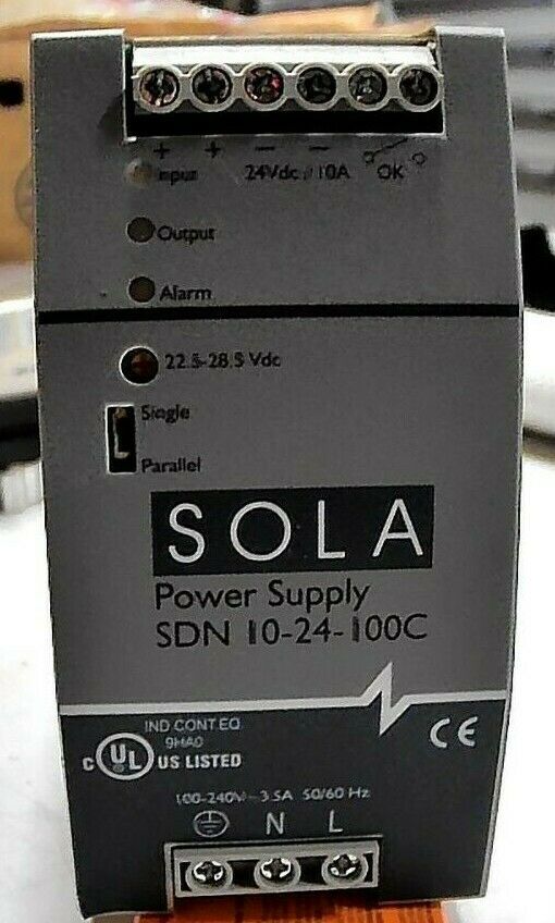 EMERSON SDN 10-24-100C SOLA POWER SUPPLY 10A 100-240VAC 50/60HZ 240W 24VDC *FSHP