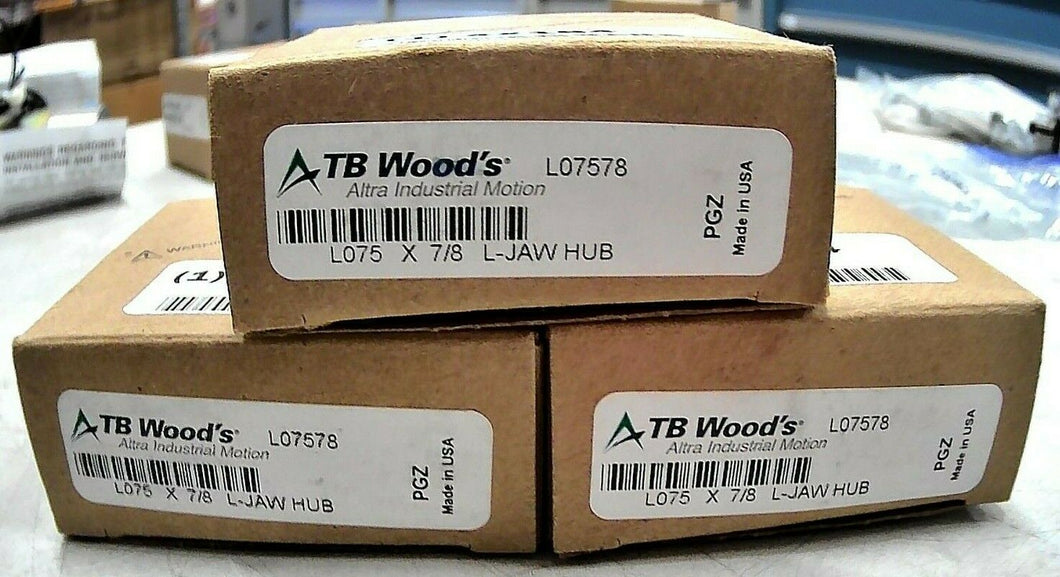 TB WOODS L07578 L-JAW COUPLING SINTER CARBON STL KEYWAY BORE 7/8