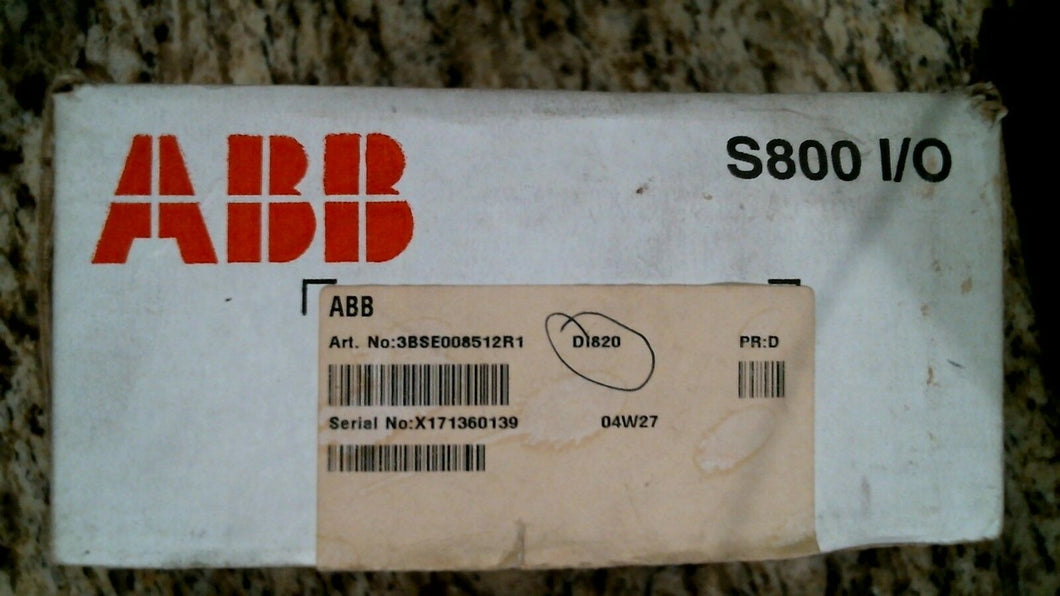 ABB 3BSE008512R1 DIGITAL INPUT MODULE DI820 S800 - FREE SHIPPING