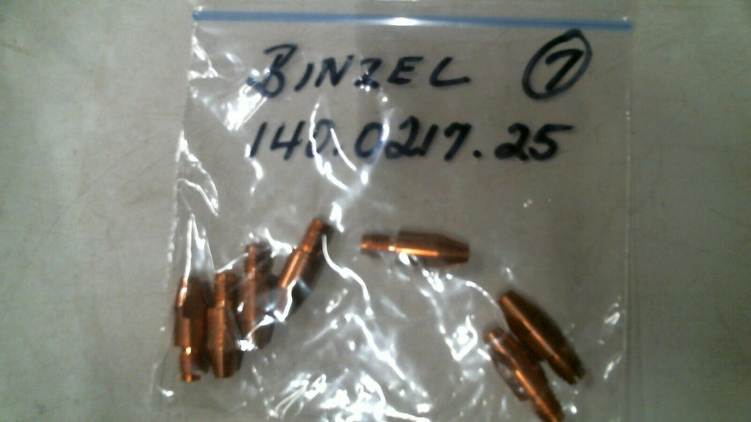 BINZEL ABICOR 140.1224.25 CONTACT TIP CUCRCZ M8/0 9/30 PKG/7 -FREE SHIPPING