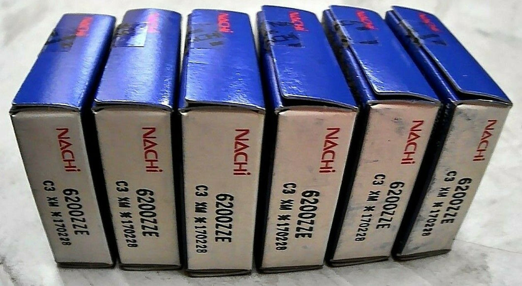 LOT/6 200ZZE/C3 NACHI DEEPGROOVE BALLBEARING SINGLEROW (XM 107228) 10MMx30x9 *FS