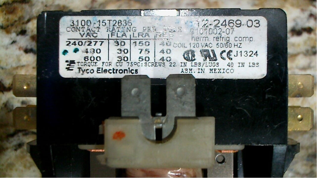 TYCO ELECTRONICS 12-2469-02 SINGLE POLE CONTACTOR & CONTACT - FREE SHIPPING