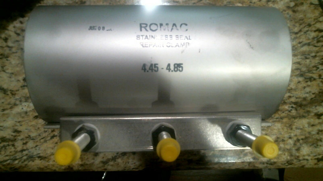 ROMAC 111-04851000, SS1-4.85 X 10 REPAIR CLAMP OD RANGE 4.45-4.85.4 -FREE SHIP