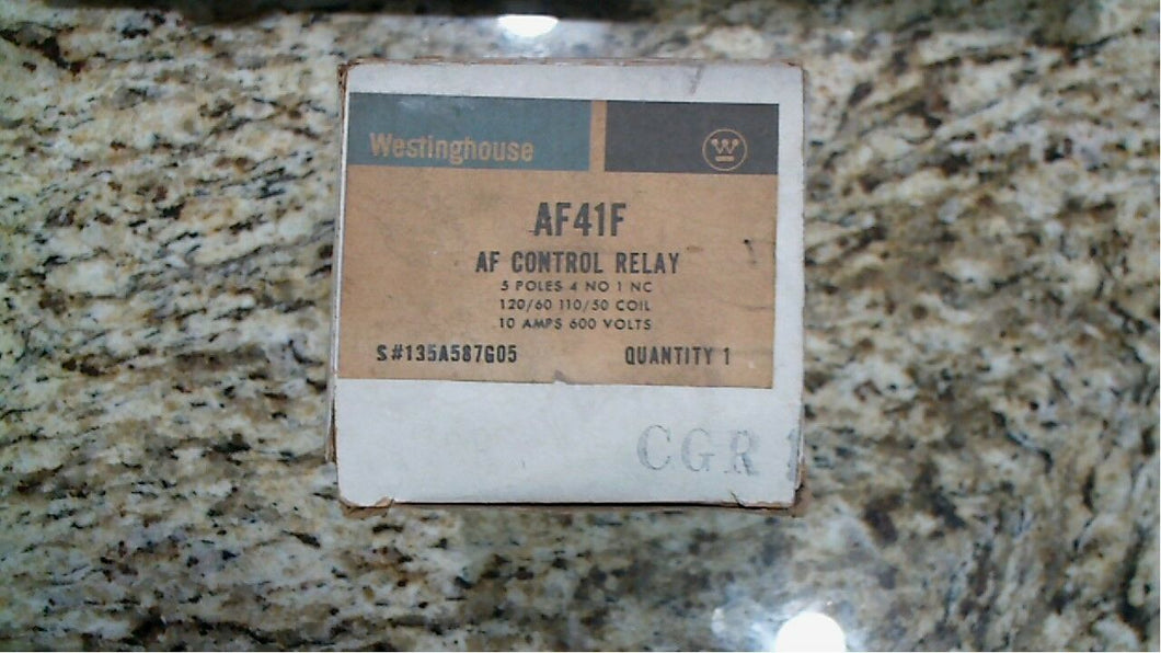 WESTINGHOUSE AF41F CONTROL RELAY 5P, 4NO, 1 NC, 10 AMP. 600V. - FREE SHIPPING