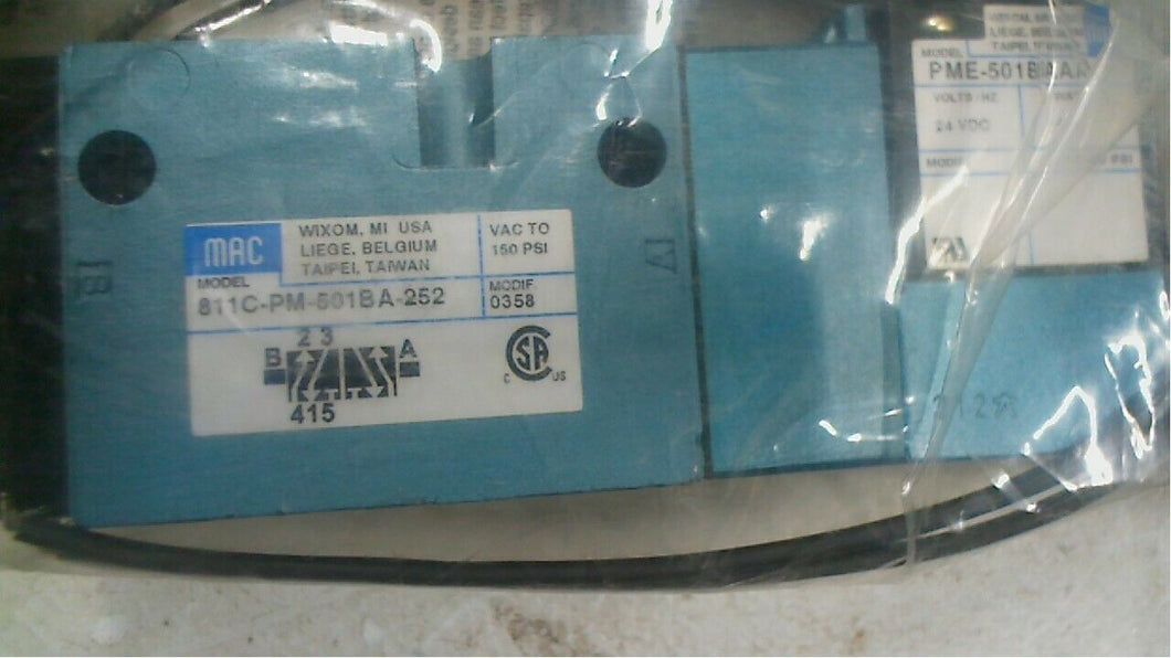 MAC SOLENOID VALVE 811C-PM-501BA-252 1/4