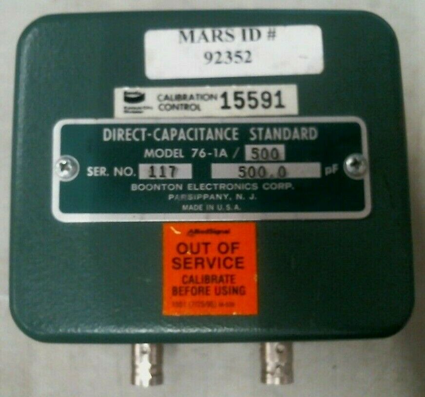 BOONTON ELECTRONICS 76-1A/500 DIRECT CAPACITANCE STANDARD 500.0PF -FREE SHIPPING