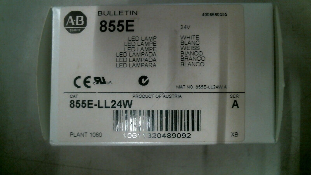ALLEN BRADLEY 855E-LL24W LED LAMP WHITE 24V SER.A -FREE SHIPPING