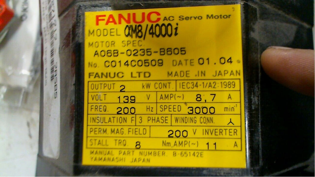 FANUC SERVO MOTOR A06B-0235-B605 FREE SHIPPING