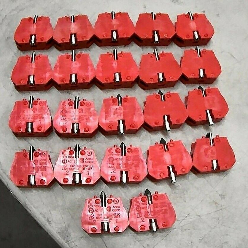 LOT/22 ECX-1030 CONTACT BLOCK SINGLE POLE EXC SERIES NORMALLY CLOSED RED *FRSHIP