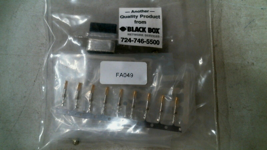 BLACK BOX FA049 FEMALE CONNECTOR KIT RS-232 SHELL DB9 CRIMP PINS -FREE SHIP