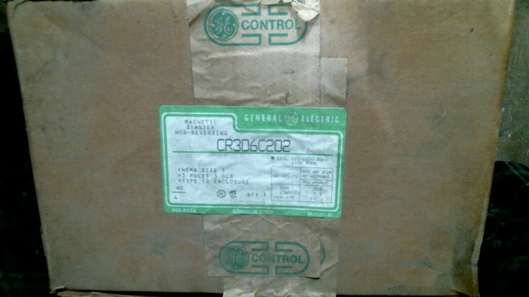 GENERAL ELECTRIC CR306C202 MAGNETIC STARTER NON REVERSING SIZE 1 3P 575VAC 10HP