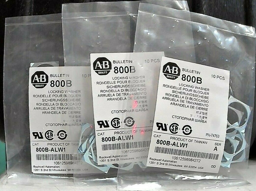 LOT/3 AB ROCKWELL 800B-ALW1-A SER A LOCKING WASHERS 10 PCS BULLETIN 800 B *FRSHP