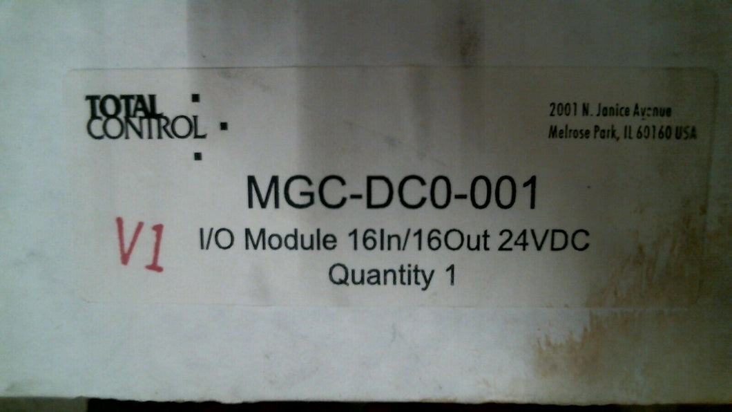 TOTAL CONTROL MGC-DC0-001 I/O MODULE 16IN/16OUT 24VDC -FREE SHIPPING