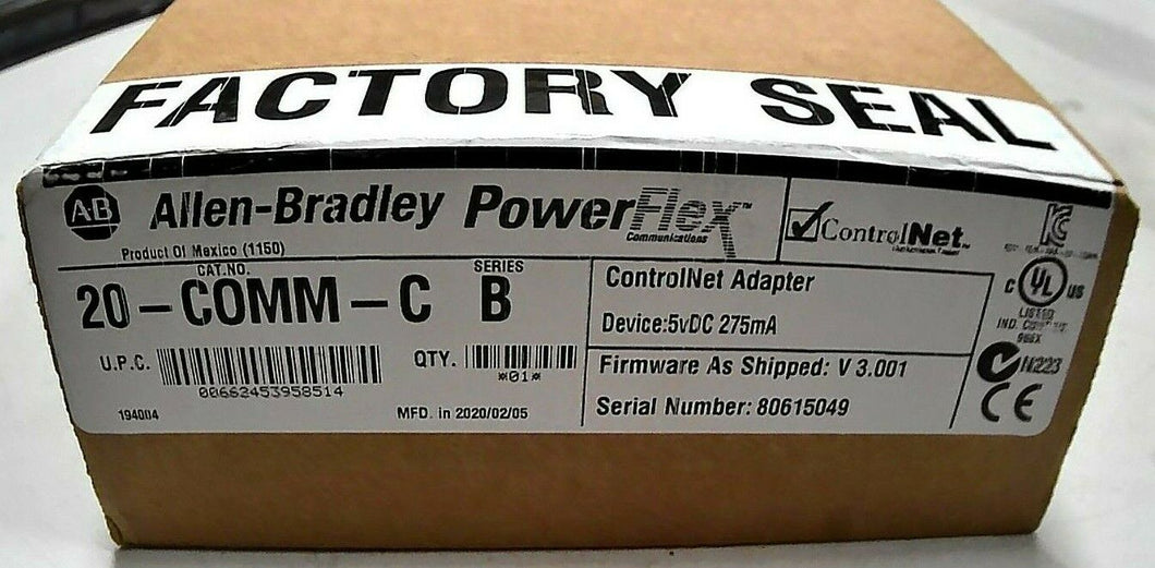 AB ROCKWELL 20-COMM-C SER B CONTROLNET COMMUNICATION ADAPTOR *FREE SHIPPING*