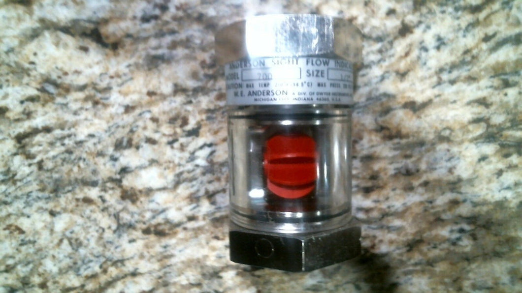 W.E. ANDERSON SIGHT FLOW INDICATOR 700 SIZE 1/2