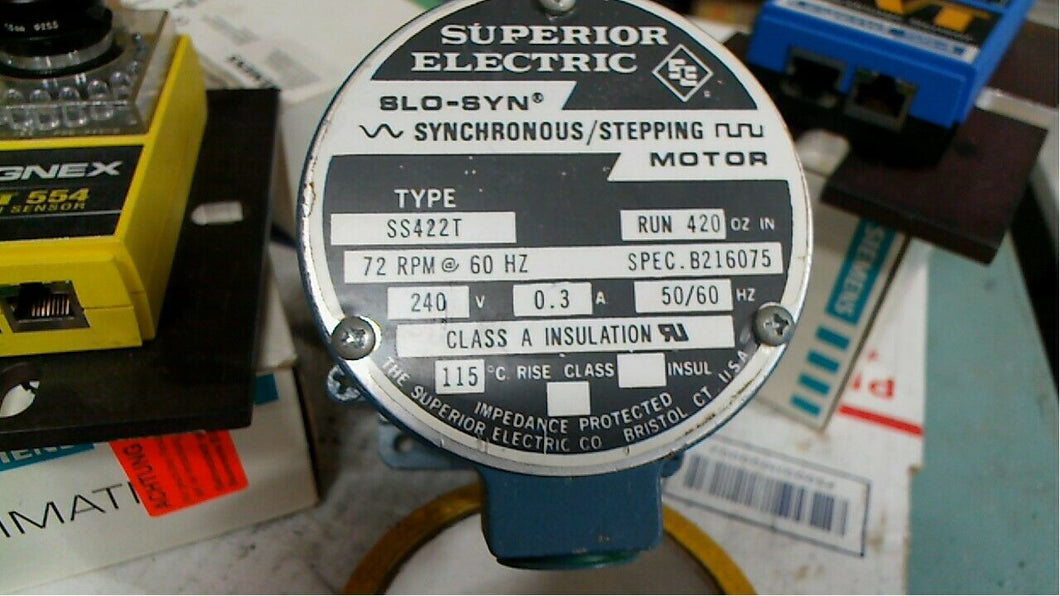 SUPERIOR SS422T SLO-SYN SYNCHRONOUS STEPPING MOTOR 72RPM 240V  FREE SHIPPING