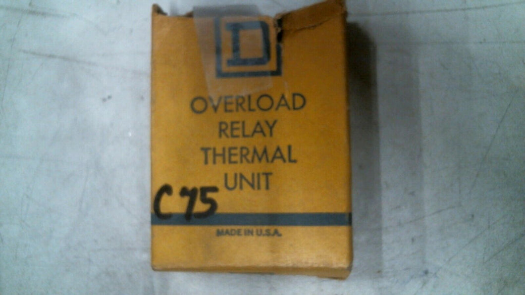 SQUARE D C75 OVERLOAD RELAY THERMAL UNIT -FREE SHIPPING