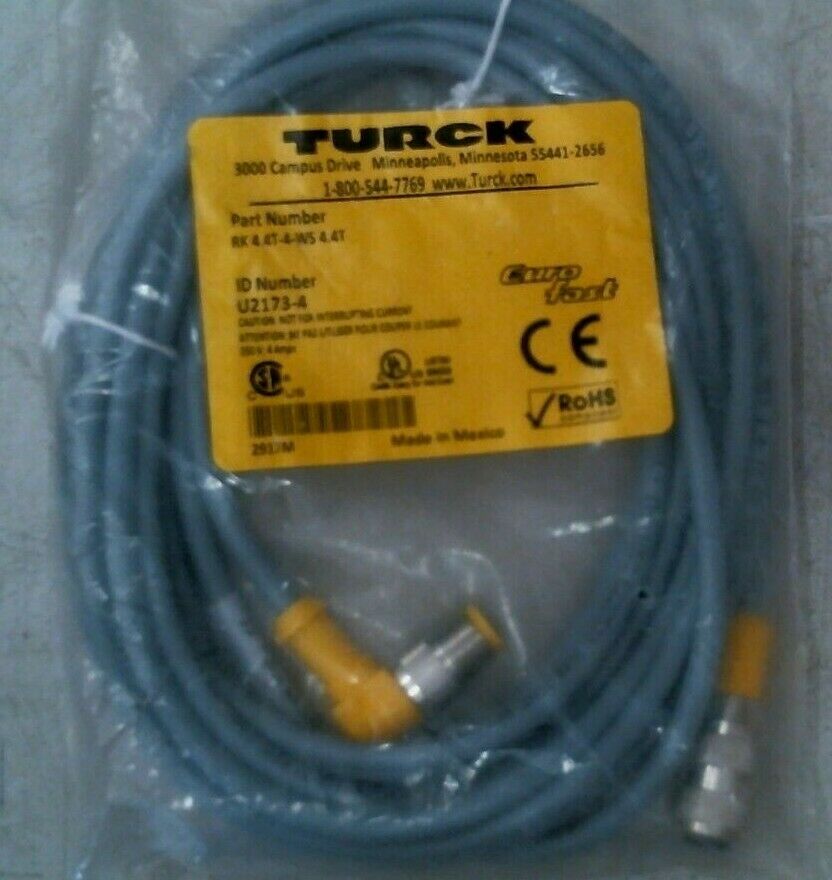 TURCK RK 4.4T-4-WS 4.4T EURO FAST CORDSET U2173-4 -FREE SHIPPING