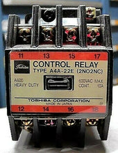 Load image into Gallery viewer, TOSHIBA A4A-22E A600 HEAVY DUTY CONTROL RELAY (2NO2NC) 600VAC 10A -FREE SHIPPING
