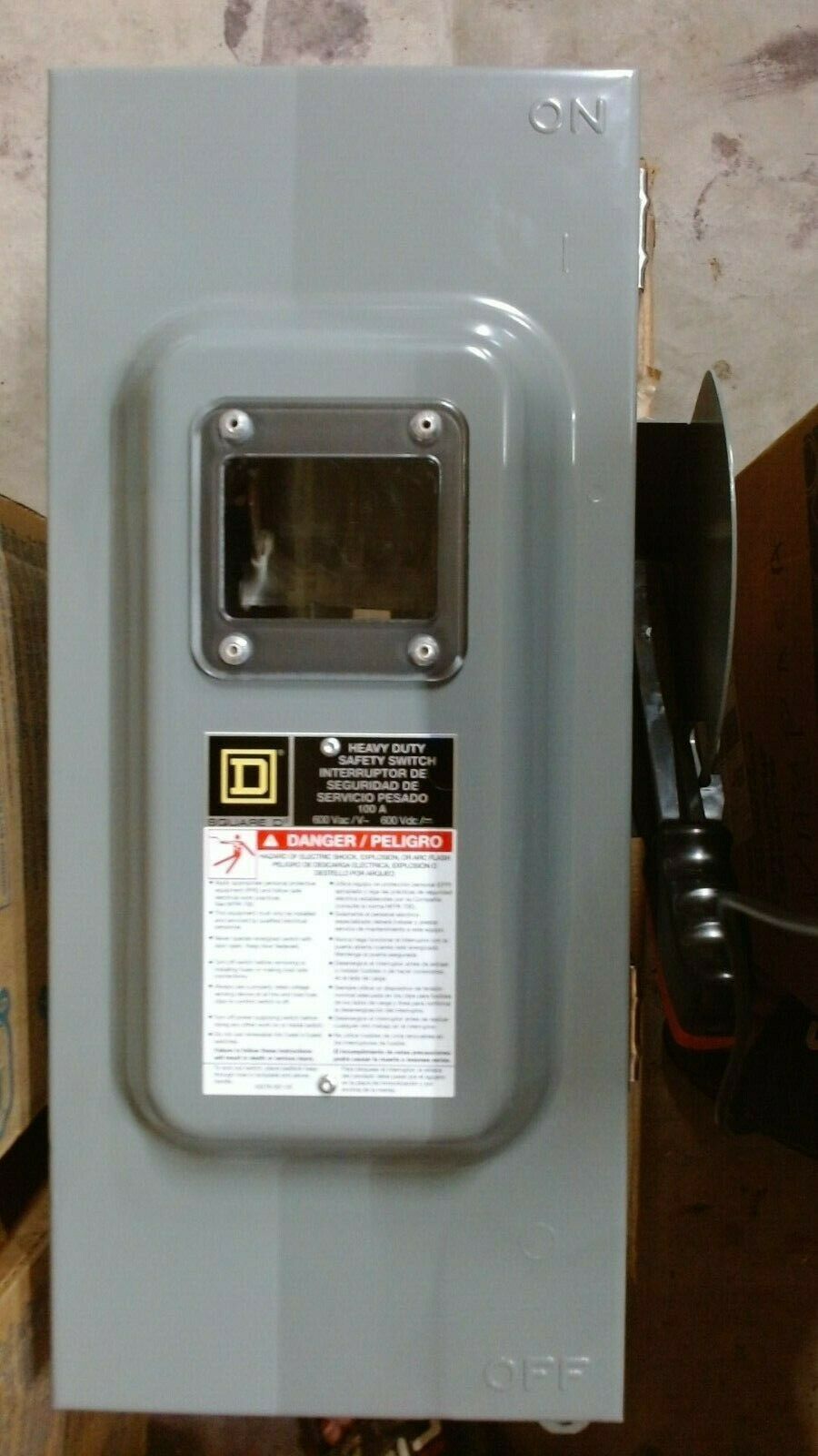 SQUARE D HU363AWKEIVW HEAVY DUTY SAFETY SWITCH 100A 600VAC/DC -FREE SHIPPING